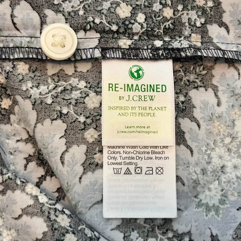 J Crew Collection Tie-Sleeve Button-Front Top in Ratti® Pacific Paisley M